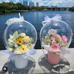 Elegant Floral Balloon Artwork with Personalized Details