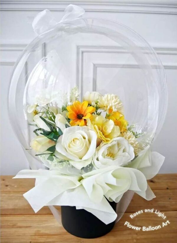 Delightful Balloon Arrangement with Charming Flowers